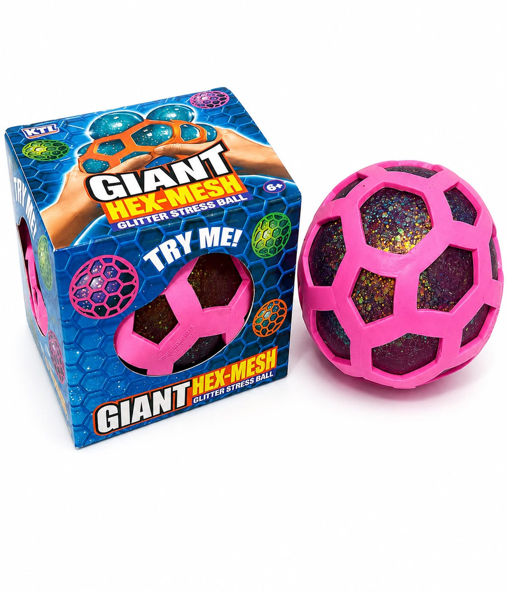 Giant Hex-Mesh Glitter Stress Ball