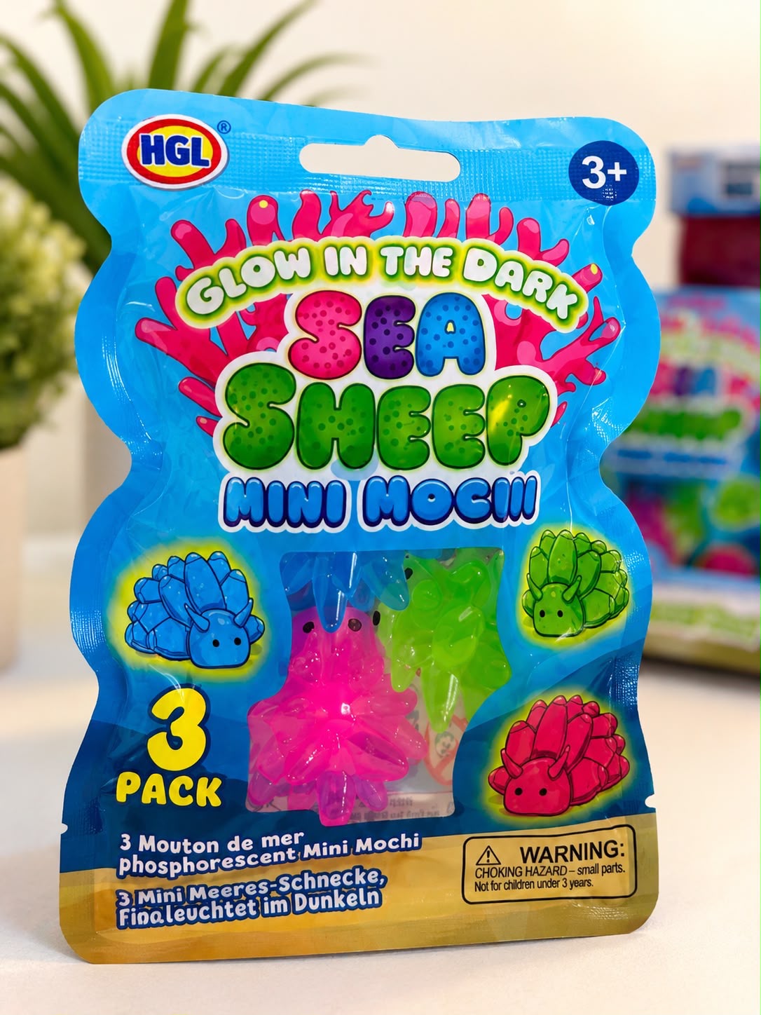 Glow in the Dark Sea Sheep Mini Mochi – 3 Pack