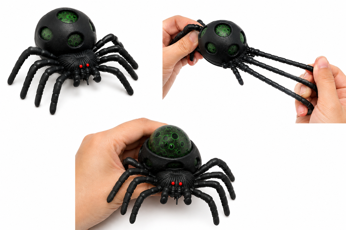 Bead Filled Spider – Stretchy Squishy Sensory Fidget Toy 🕷️