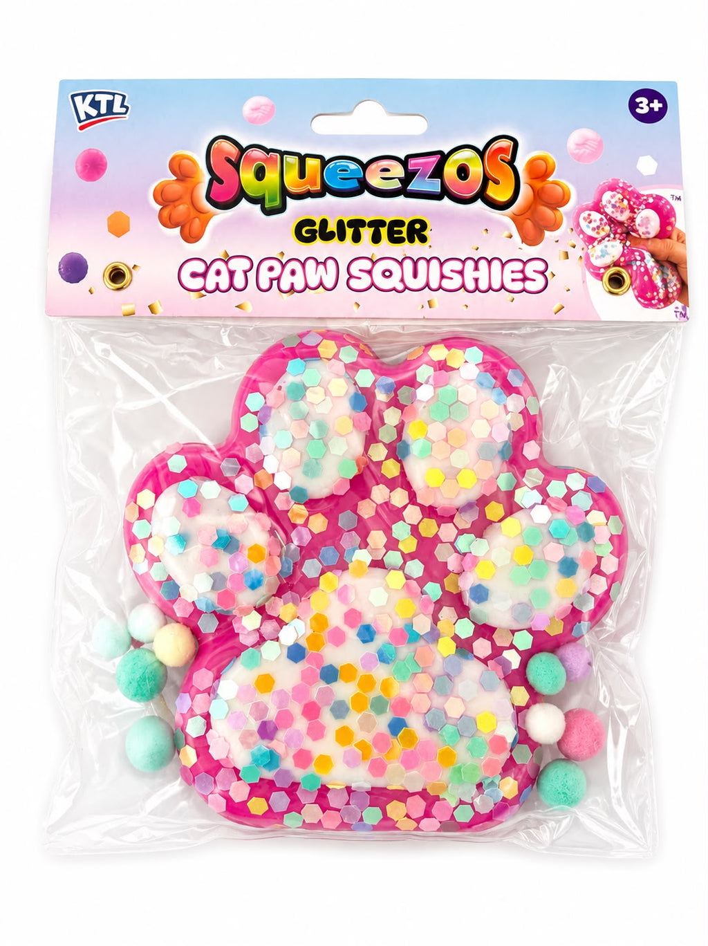 Squeezos Glitter Cat Paw Squishy