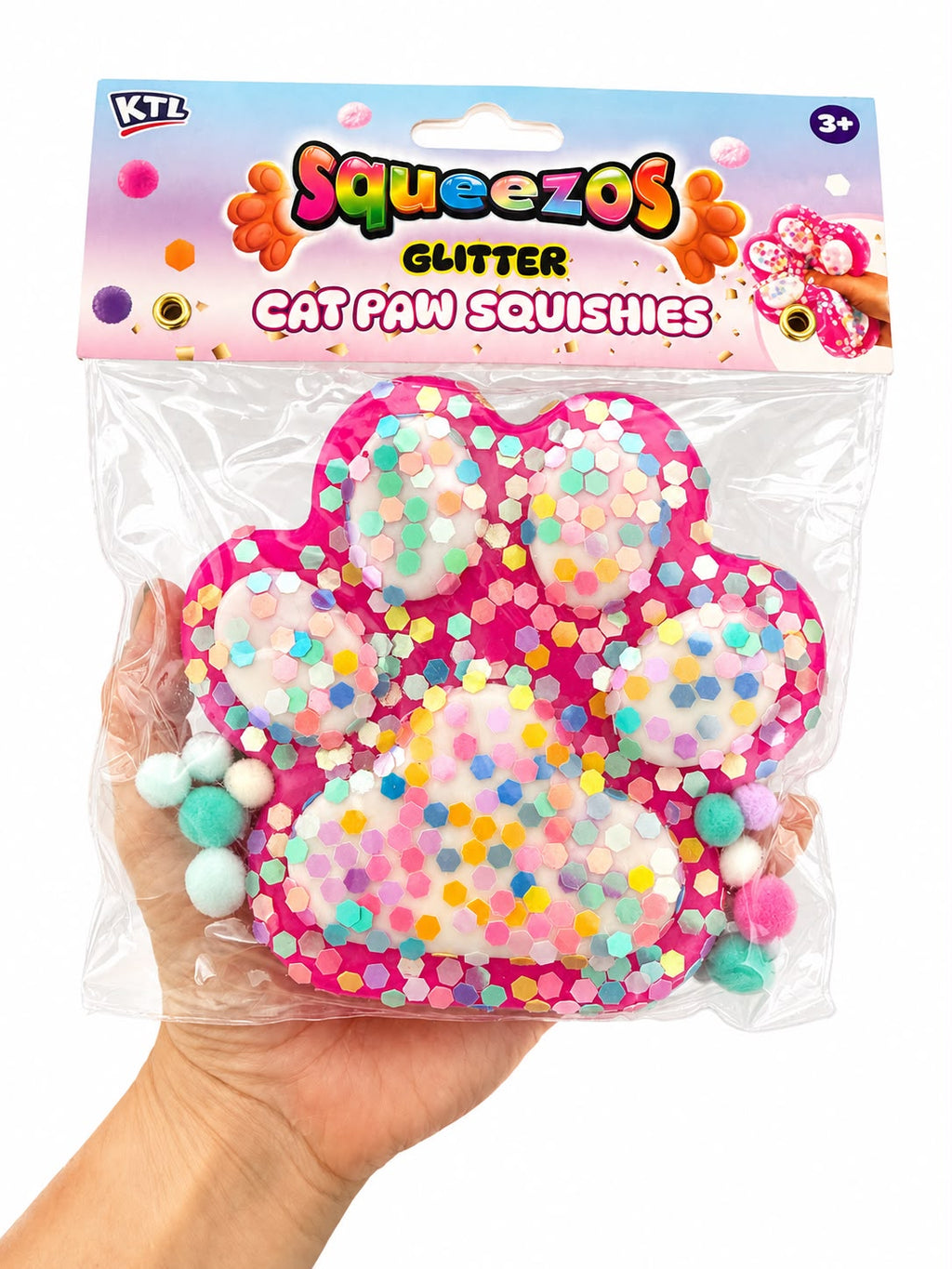 Squeezos Glitter Cat Paw Squishy