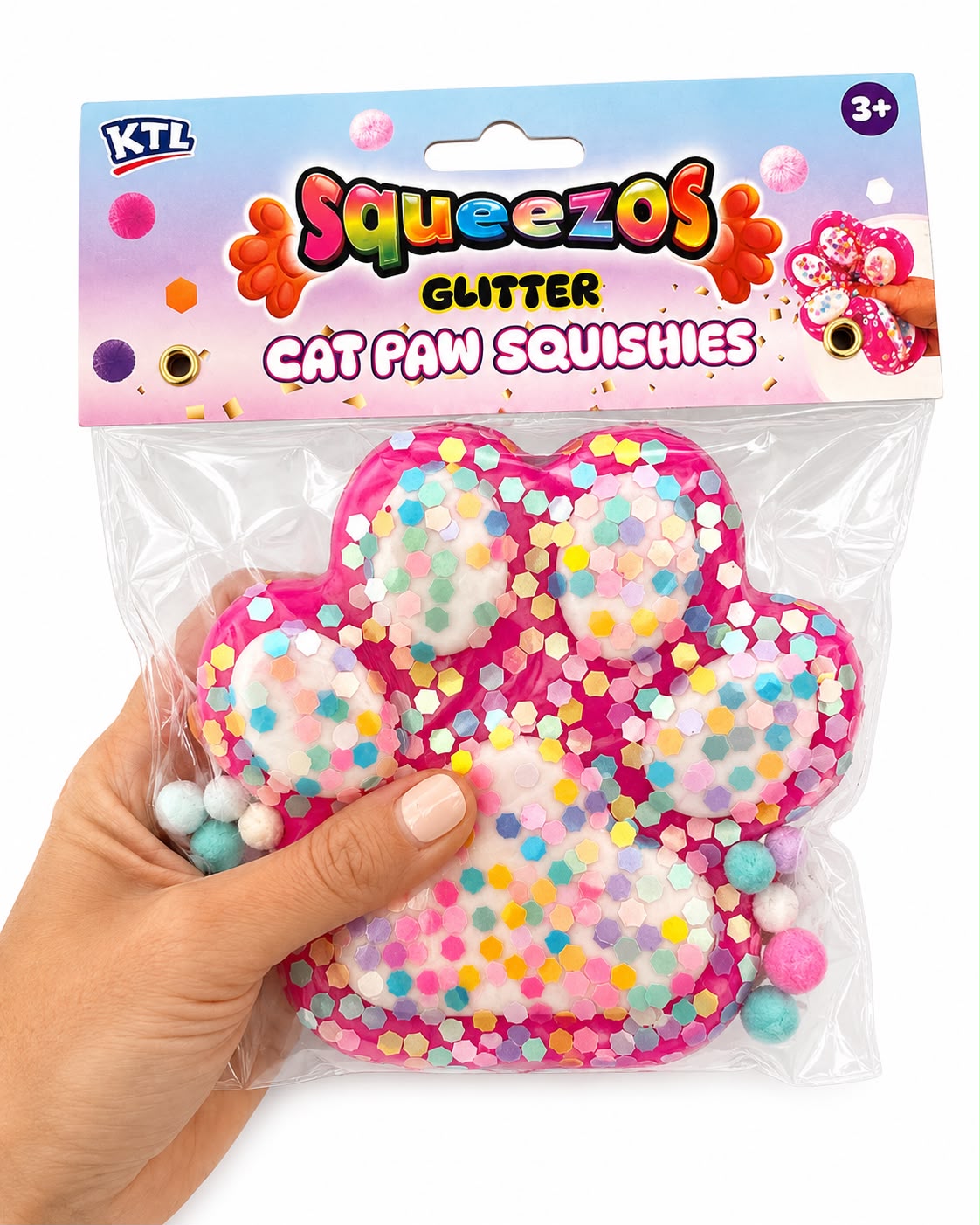 Squeezos Glitter Cat Paw Squishy