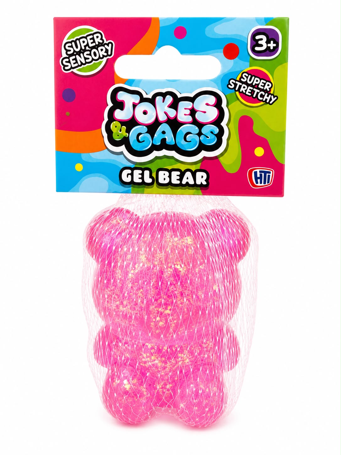 Jokes & Gags Glitter Gel Bear – Super Stretchy Sensory Squishy