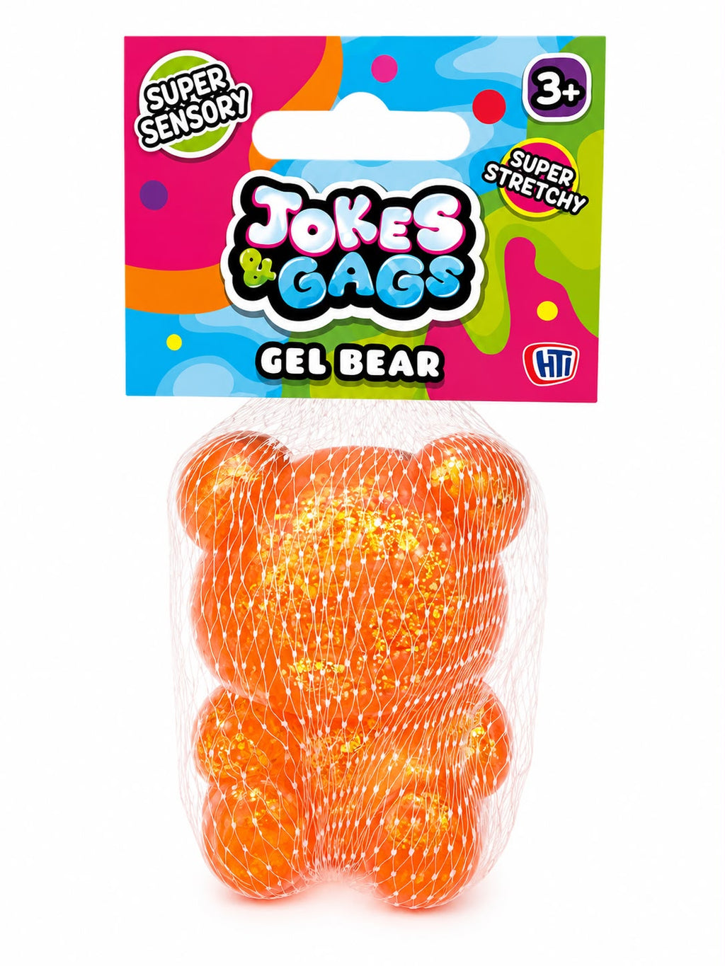 Jokes & Gags Glitter Gel Bear – Super Stretchy Sensory Squishy