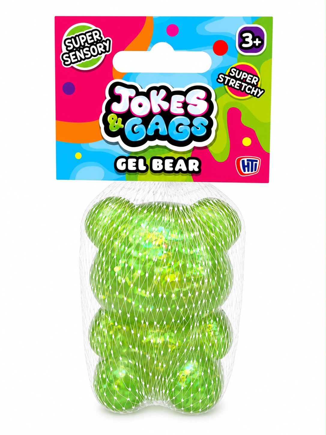 Jokes & Gags Glitter Gel Bear – Super Stretchy Sensory Squishy