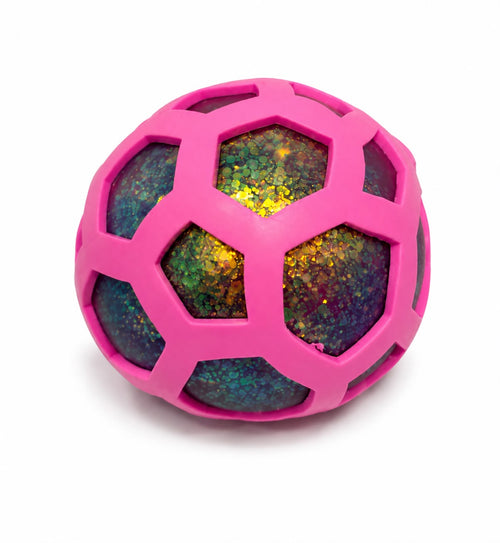 Giant Hex-Mesh Glitter Stress Ball