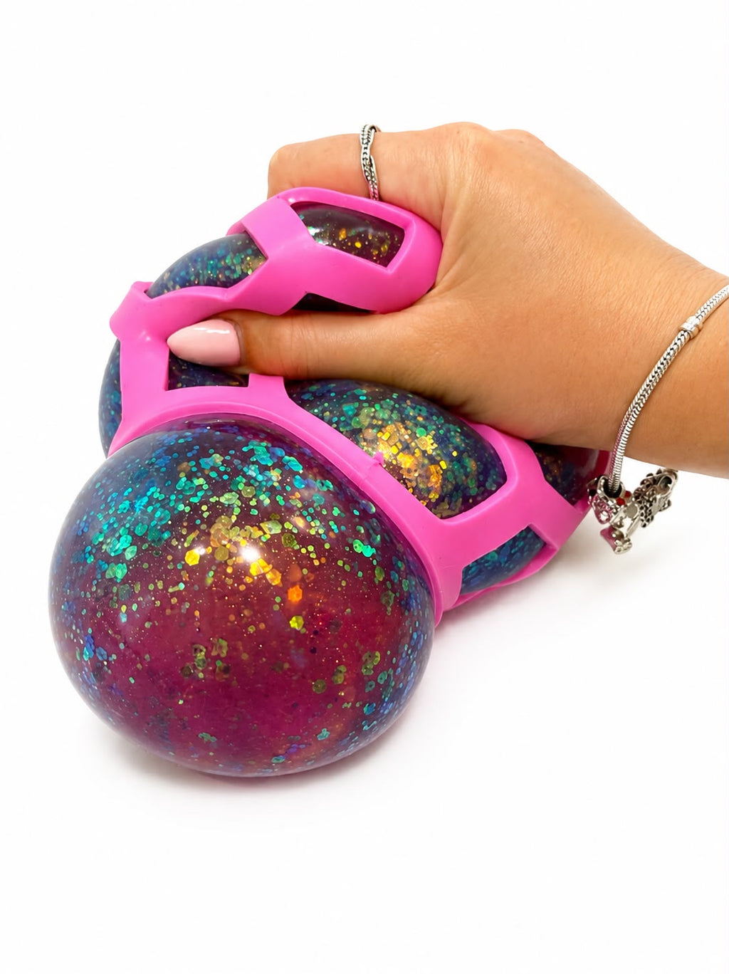 Giant Hex-Mesh Glitter Stress Ball