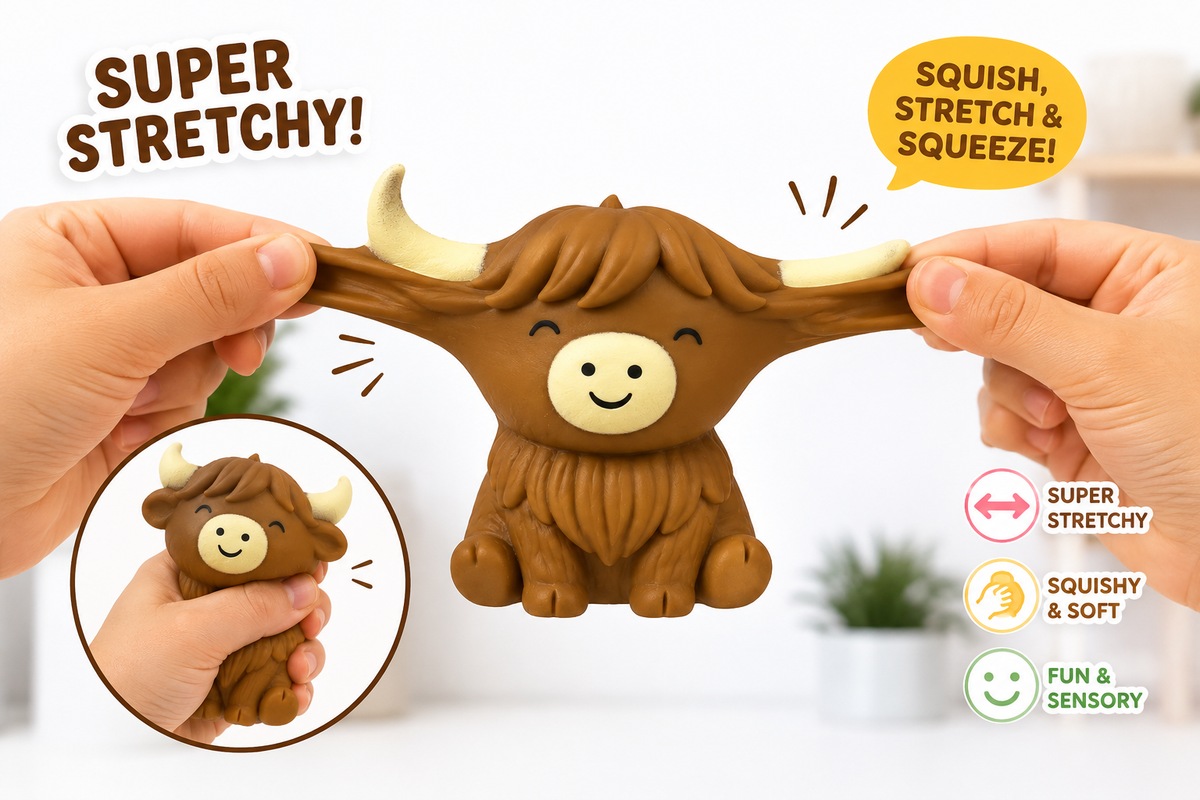 Maltose Highland Cow – Squishy Sensory Fidget Toy