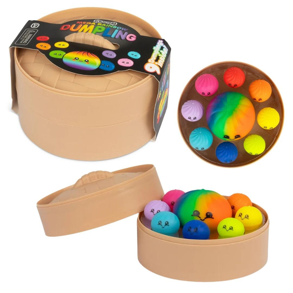 🌈 Scrunchems Mega Rainbow Dumpling Set – 9 Dumplings Inside!